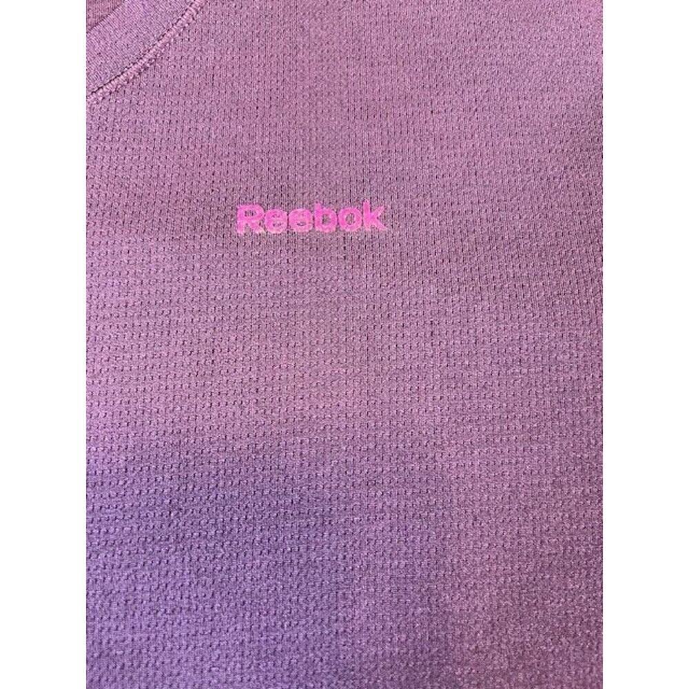 Reebok Women's Stretch Nylon Play Dry L/S V-Neck Purple Athletic T Shirt - S - Picture 4 of 8